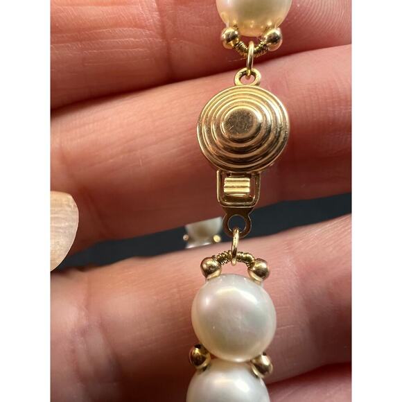 Vintage 14k gold freshwater pearl bracelet - Picture 3 of 14